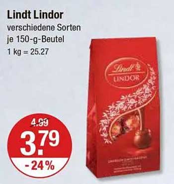 Lindt Lindor verschiedene Sorten je 150-g-Beutel