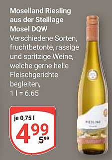Moselland Riesling aus der Steillage Mosel DQW 0,75 l