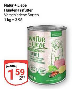 Natur + Liebe Hundenassfutter - Verschiedene Sorten, 400 g