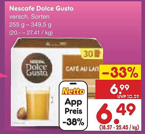 Nescafe Dolce Gusto – verschiedene Sorten, 255 g – 349,5 g