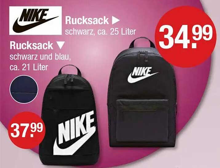 Nike Rucksack schwarz (ca. 25 Liter) & schwarz und blau (ca. 21 Liter)