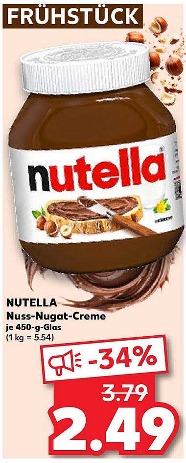 NUTELLA Nuss-Nugat-Creme je 450-g-Glas