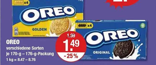 OREO verschiedene Sorten je 170-g – 176-g-Packung