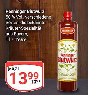Penninger Blutwurz 0,7 l - Kräuterspezialität aus Bayern