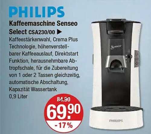Philips Kaffeemaschine Senseo Select CSA230/00