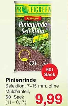 Pinienrinde Selektion 7-15 mm, ohne Mulchanteil 60L Sack