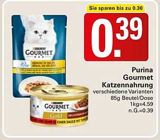 Purina Gourmet Katzennahrung verschiedene Varianten 85g Beutel/Dose