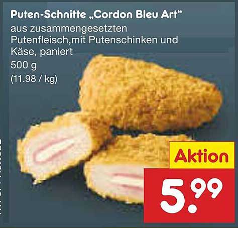 Puten-Schnitte „Cordon Bleu Art“ - 500 g