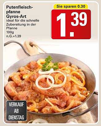 Putenfleischpfanne Gyros-Art 100g