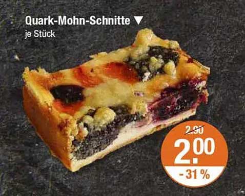 Quark-Mohn-Schnitte je Stück