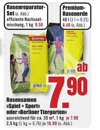 Rasensamen »Spiel + Sport« oder »Berliner Tiergarten«