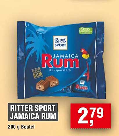 RITTER SPORT JAMAICA RUM 200 g Beutel