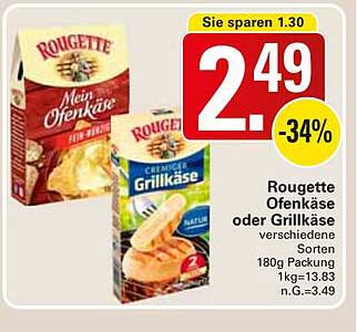 Rougette Ofenkäse oder Grillkäse - verschiedene Sorten
