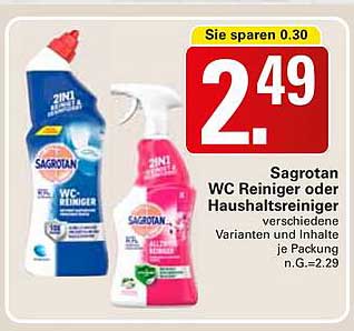 Sagrotan WC Reiniger oder Haushaltsreiniger - verschiedene Varianten und Inhalte je Packung