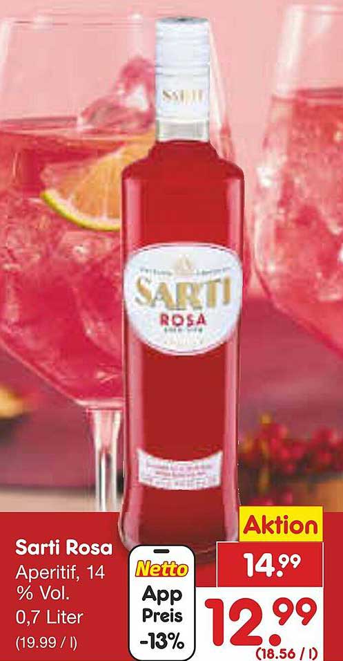 Sarti Rosa Aperitif, 14 % Vol. 0,7 Liter