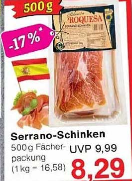 Serrano-Schinken 500g Fächerpackung