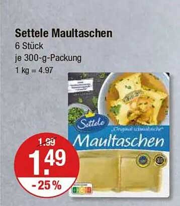 Settele Maultaschen 6 Stück je 300-g-Packung