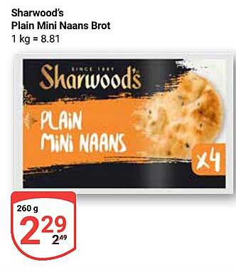 Sharwood's Plain Mini Naans Brot - 4 Stück für nur 2,29 €