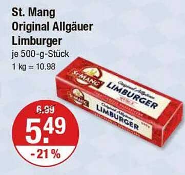 St. Mang Original Allgäuer Limburger je 500-g-Stück