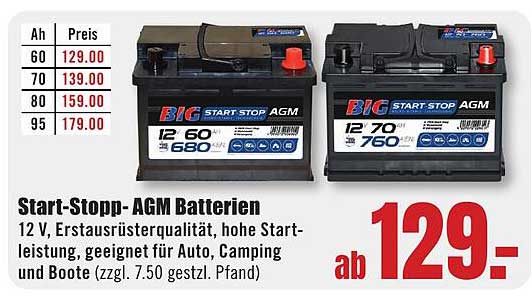 Start-Stopp-AGM Batterien 12 V - ab 129,-