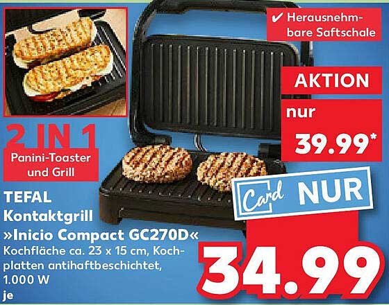 TEFAL Kontaktgrill »Inicio Compact GC270D«