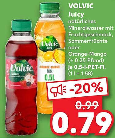 VOLVIC Juicy natürliches Mineralwasser mit Fruchtgeschmack