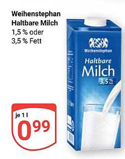 Weihenstephan Haltbare Milch 1,5 % oder 3,5 % Fett