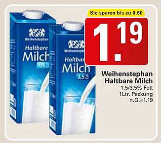 Weihenstephan Haltbare Milch 1,5/3,5% Fett 1L