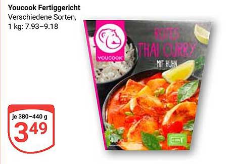 Youcook Fertiggericht - Thai Curry mit Huhn