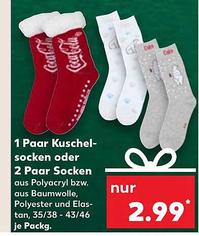 1 Paar Kuschelsocken oder 2 Paar Socken – Nur 2,99 €