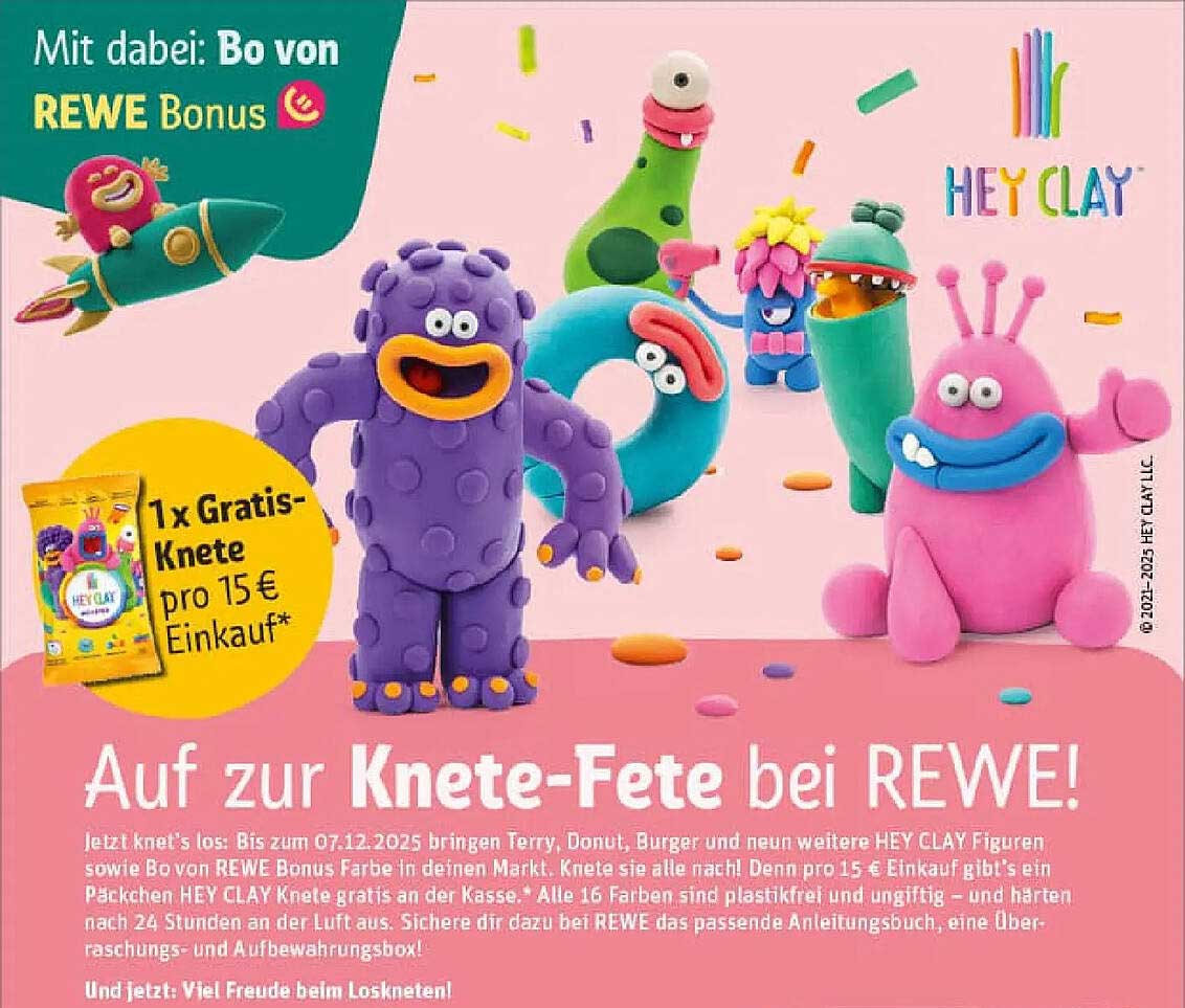 1 x Gratis-Knete pro 15 € Einkauf bei HEY CLAY