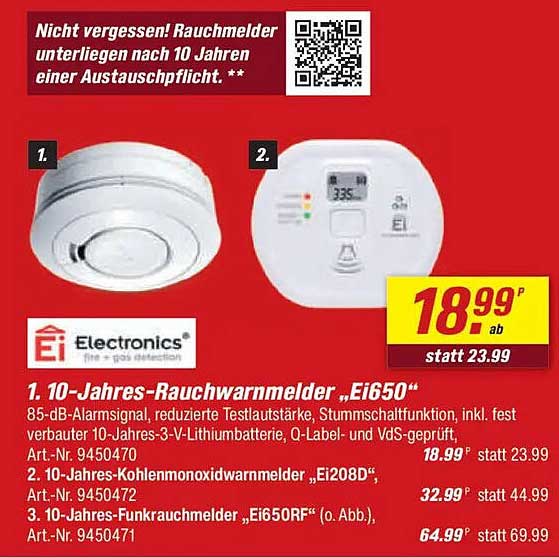 10-Jahres-Rauchwarnmelder „Ei650“