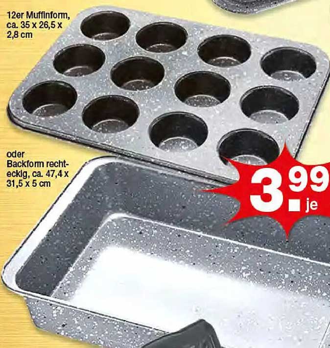 12er Muffinform oder Backform rechteckig