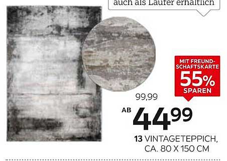 13 Vintage-Teppich, ca. 80 x 150 cm