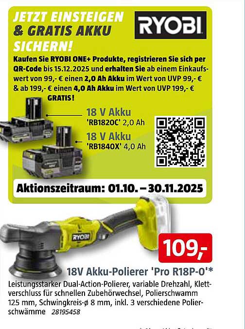 18V Akku-Polierer 'Pro R18P-O'*
