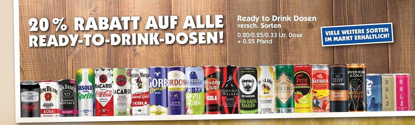 20 % Rabatt auf alle Ready-to-Drink-Dosen!