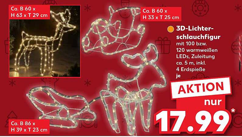 3D-Lichterschlauchfigur mit warmweißen LEDs