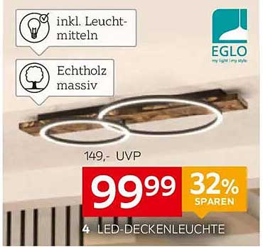 4 LED-Deckenleuchte von EGLO – jetzt im Angebot!