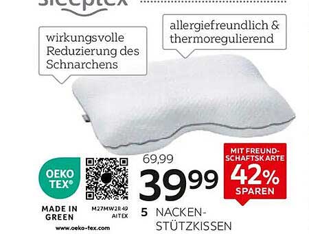 5 Nackenstützkissen von sleeptex