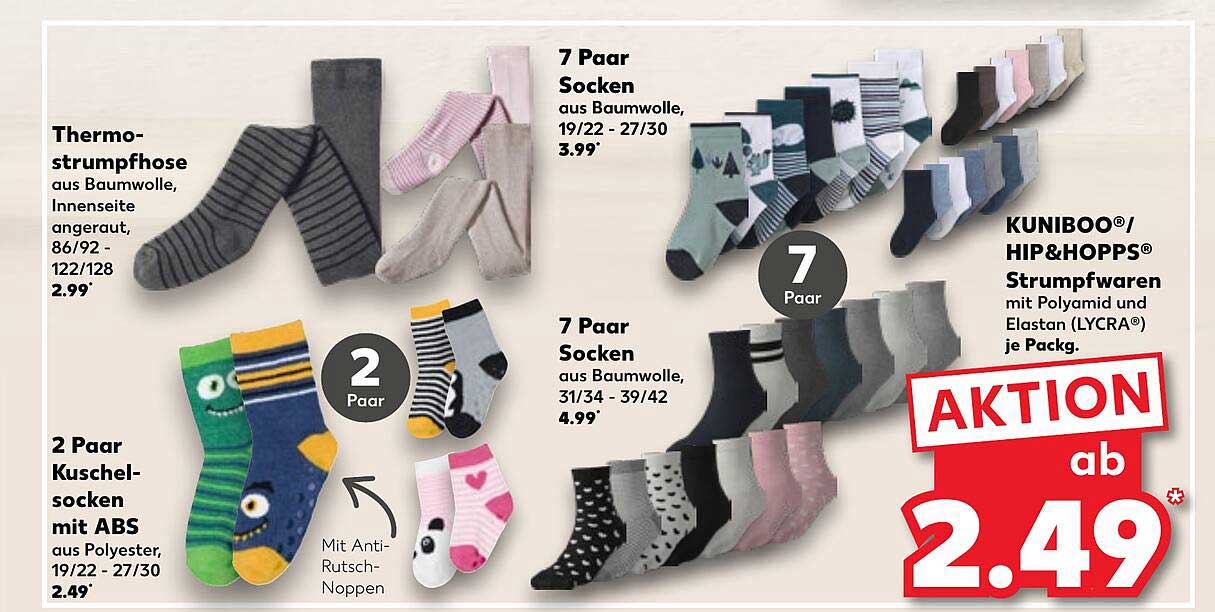 7 Paar Socken aus Baumwolle - nur 3,99€