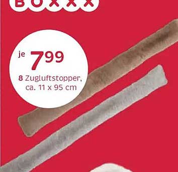 8 Zugluftstopper, ca. 11 x 95 cm