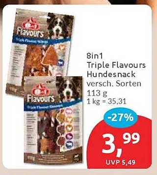 8in1 Triple Flavours Hundesnack versch. Sorten