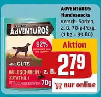 AdVENTuROS Hundesnacks - Mini Cuts Wildschwein, 70 g