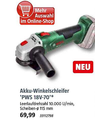 Akku-Winkelschleifer 'PWS 18V-70'*