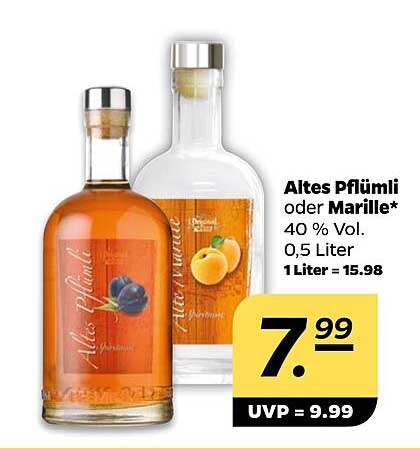 Altes Pflümli oder Marille 0,5 Liter – nur für kurze Zeit!