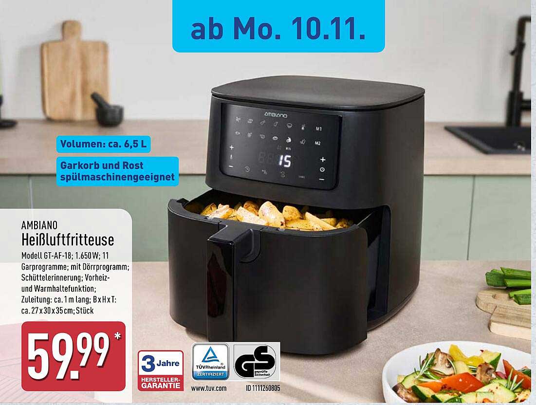 AMBANO Heiße Luftfritteuse GT-AF-18