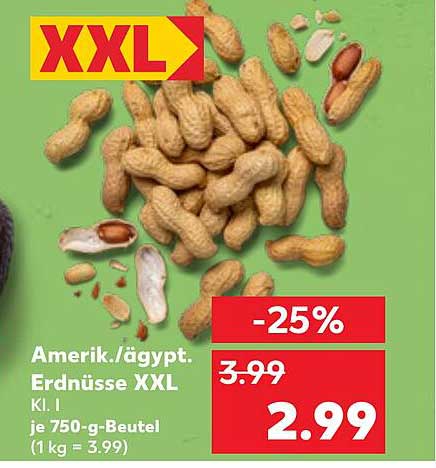 Amerikanische/ägyptische Erdnüsse XXL - 25% Rabatt!