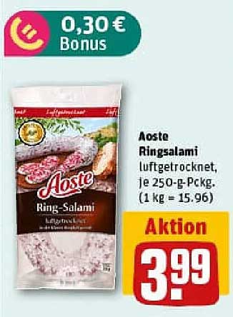 Aoste Ringsalami luftgetrocknet, je 250-g-Pck.