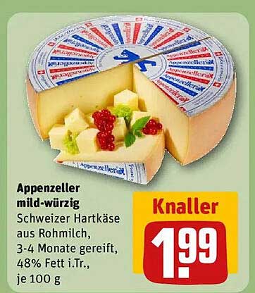Appenzeller mild-würzig Schweizer Hartkäse