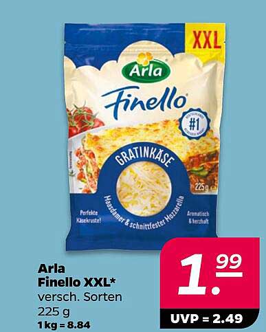 Arla Finello XXL Gratin-Käse 225 g